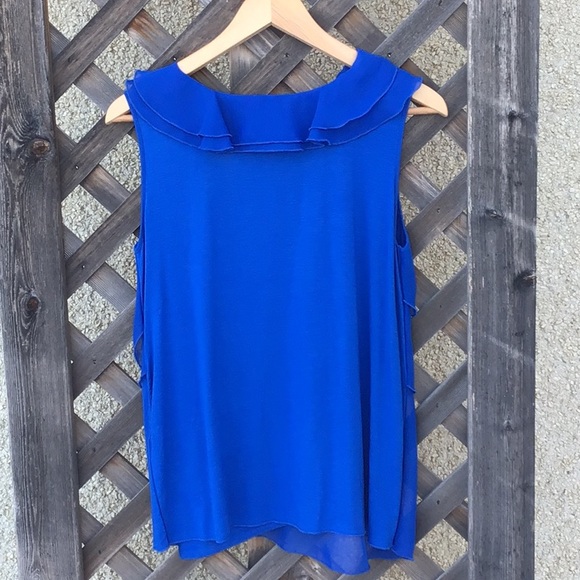 Violet & Claire beautiful blue layered ruffle top - Picture 4 of 11
